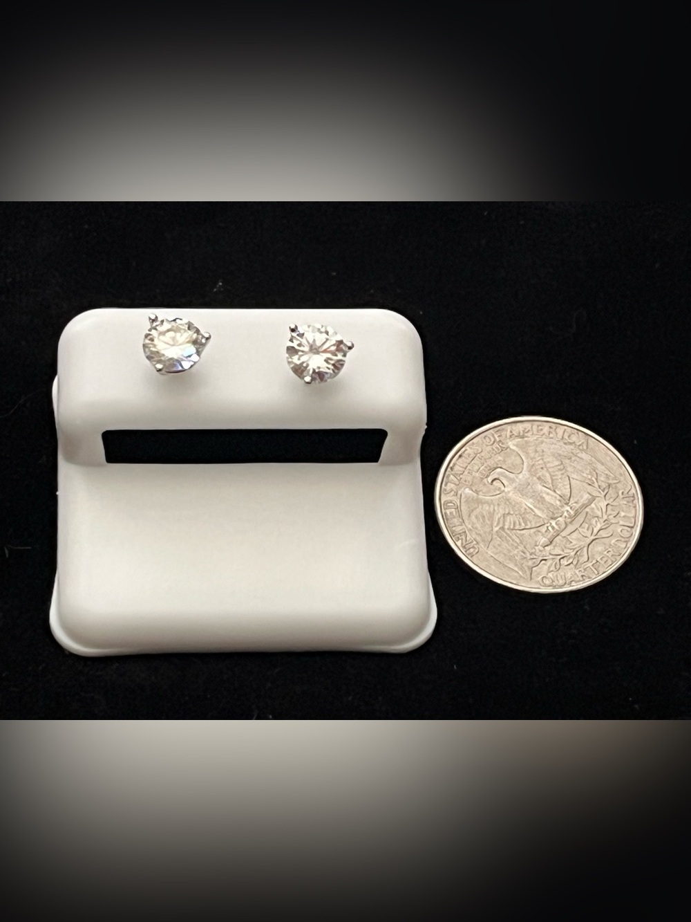 2 CTW Round Moissanite Studs | 925 Sterling Silver | Screw Back Solitaires
